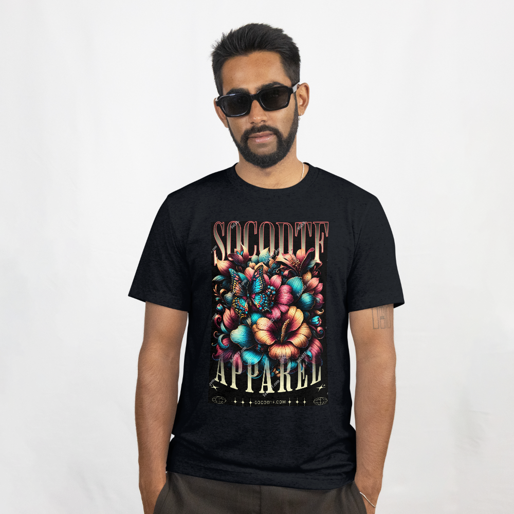 Blooming Flowers Halftone T-shirt