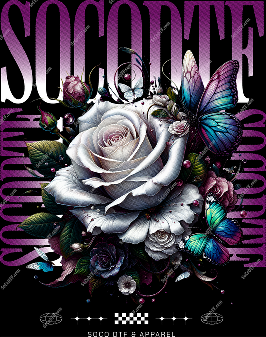 White Rose Halftone T-shirt